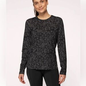 Hang Ten Womens Long Sleeve Black Floral Rash Guard UPF 50+ T-Shirt Sz XL EUC